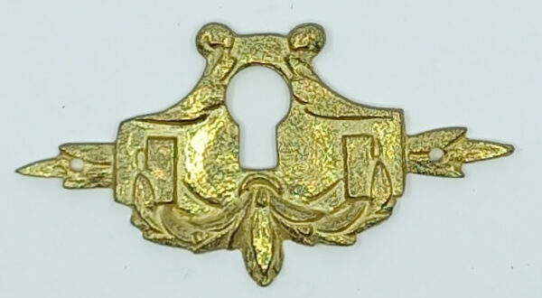 Entrée laiton 20.545.1 bronze poli, 38x74mm, Louis XVI.