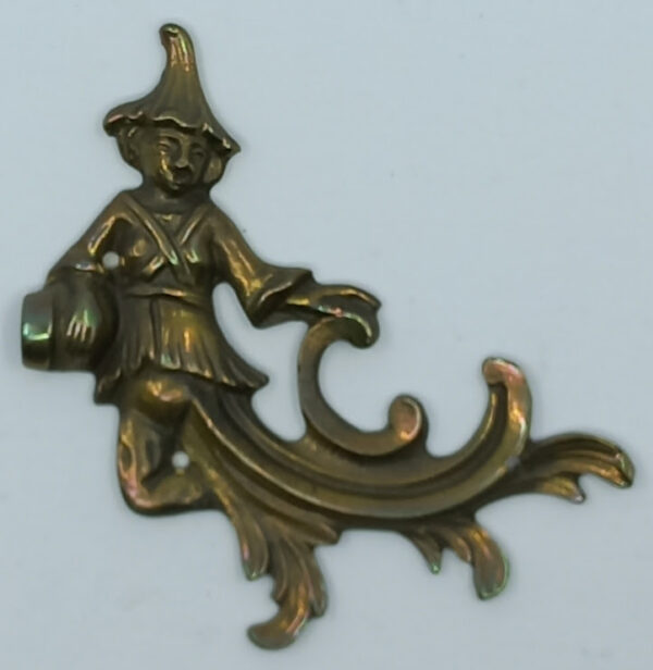Poignée laiton 24.518.1 attache bronze Ls XIV, patiné, dim. 90x80mm, la paire. (Copie)