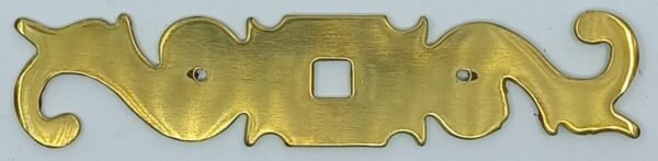 Platine laiton 18.473.1  poli, dim. 112x23mm, percée 7/7mm.