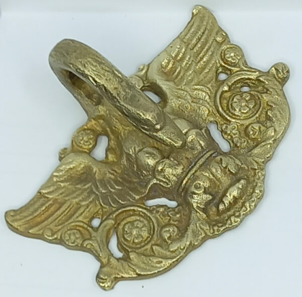 Poignée laiton 24.830.1  bronze Empire, col de cygne, patiné, 77x58mm.
