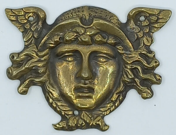 Tête, bronze 30.521.1  Empire, patiné, dim. 73x55mm.