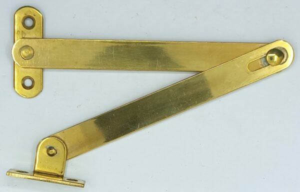 Compas  60.304  en laiton poli, pour abatant, dim. 250 - 300 - 350mm, axe/axe, laiton plat 15x2mm.