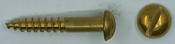 Visserie 60.125 vis à bois tête 1/2 ronde, à fente, laiton naturel, à la pièce.