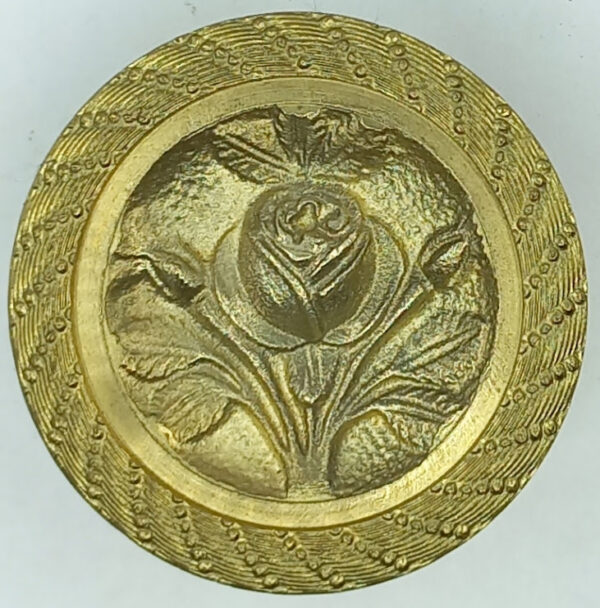 Bouton laiton 14.145.1  Empire, brossé, diam. 44mm, haut 23mm.