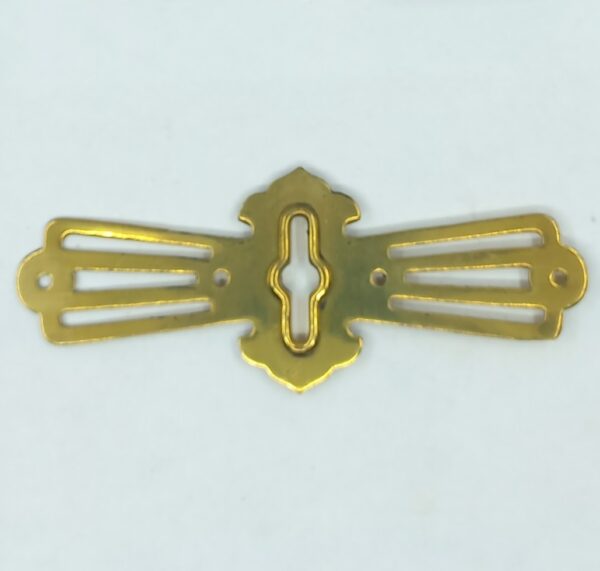 Entrée laiton 20.910 poli ou chromé, pour double panneton de 6x20mm,  92x35mm, vers 1950.