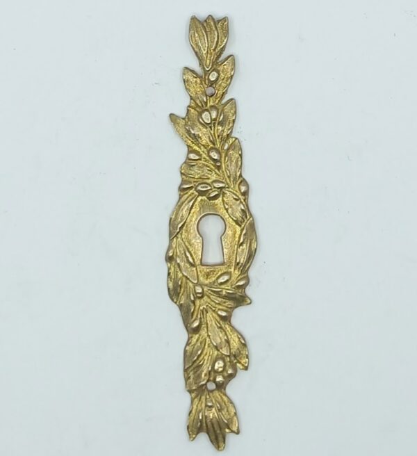 Entrée laiton 20.593.1 bronze, poli,  Louis XVI, 85x18mm.