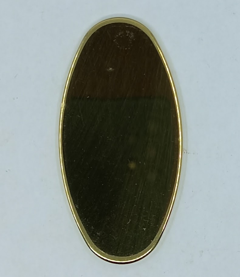 Rosace laiton 18.405.1 poli verni, ovale, 60 x 30 mm, percement sur demande.