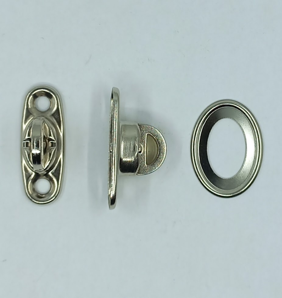 Fermeture, 10.960.00 tourniquait pour toiles, dim. 27x20mm, nickelé.