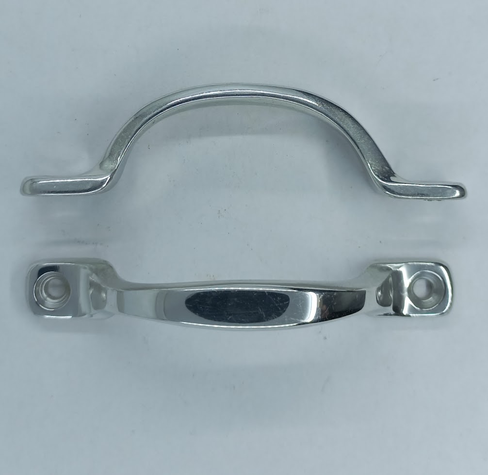 Poignée 26.901 alu poli, dim. 66x9 - 76x10 - 98x11 mm.