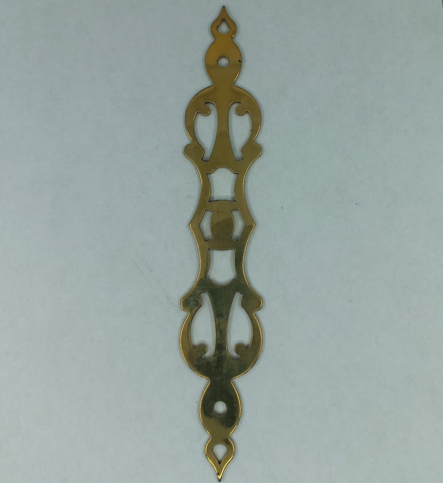 Poignée laiton poli 24.212.1 Platine 175x30mm, E/A 127mm.